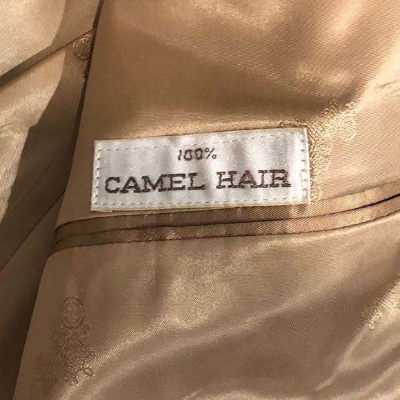 SAKS FIFTH AVENUE Men’s Brown Black Houndstooth Camel Hair Blazer Sz 44R - Picture 15 of 16